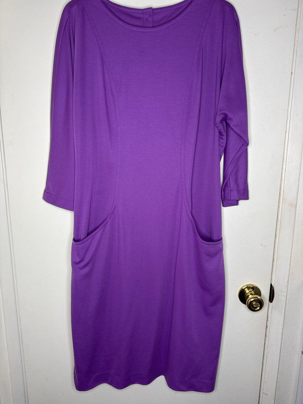 Vintage 60s/70s Coco of California Purple Sheath Dress with Pockets - Size M/L